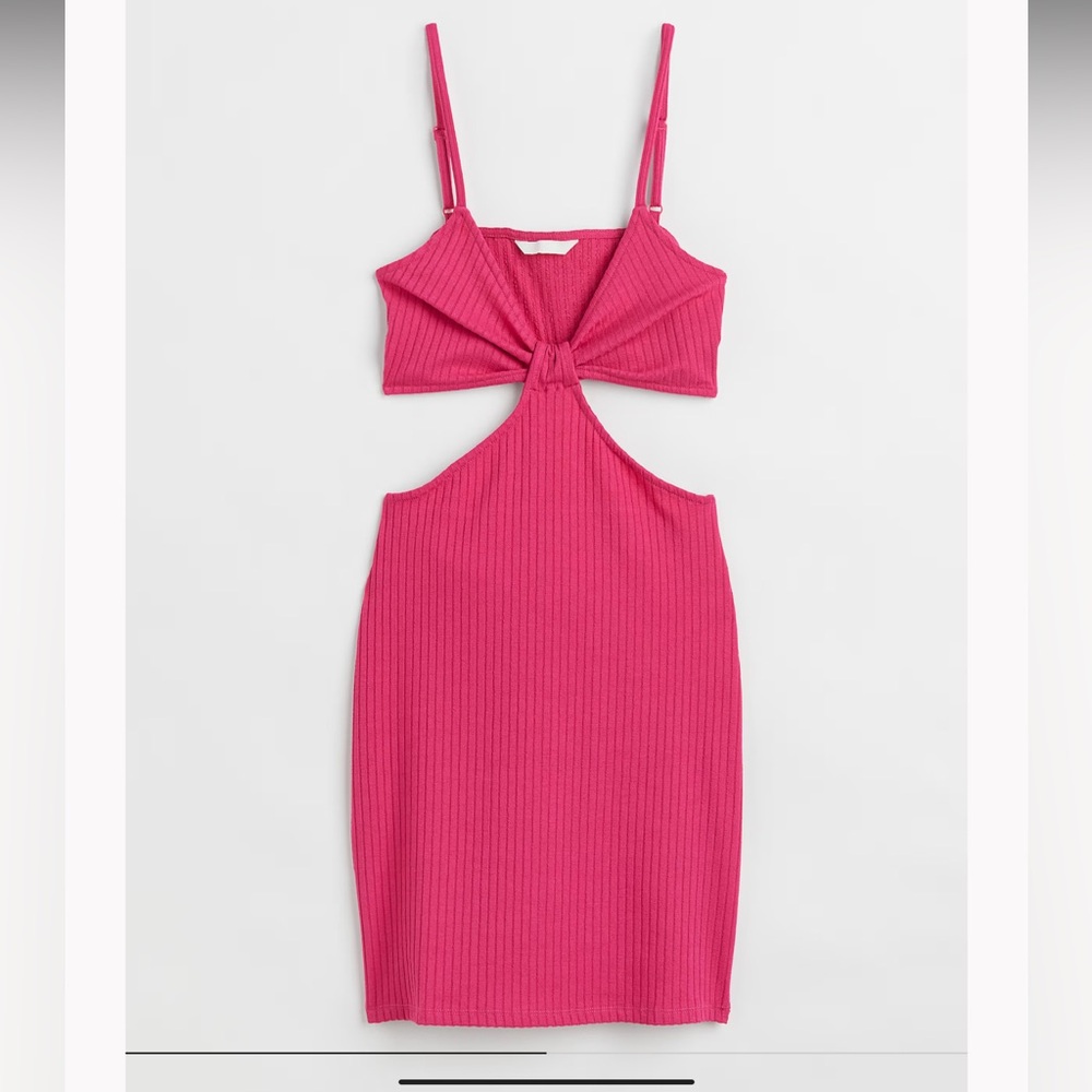 H&M pink cut out dress